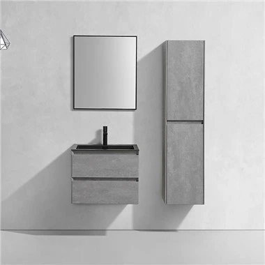 Tocador de baño con lavabo negro